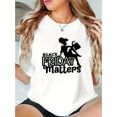 thumbnail image 2 of Chic Black Friday Graphic Tee for Women - Casual Crew Neck Short Sleeve, Stretchy Polyester Blend, Machine Washable - Perfect Summer Top, 2 of 8
