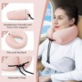 thumbnail image 3 of Almohada cervical de viaje Urnexttour, espuma viscoelástica con fundas de almohada, color rosa, 3 of 6