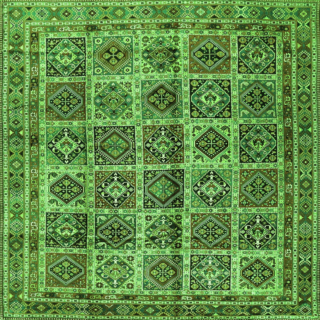 Square Rug Green Ahgly Company Indoor Square Persian Green Traditional Area Rugs, 6 ...