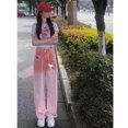thumbnail image 4 of Sanrio Nueva ropa original Kawaii para mujer, pantalones Y2K, pantalones vaqueros con degradado rosa de Hello Kitty, pantalones deportivos para mujer, pantalones Kpop para mujer, 4 of 5