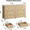 thumbnail image 2 of Kojooin 7-Dresser for Bedroom - Natural Rattan Style Storage for Nursery, Living Room, 2 of 7