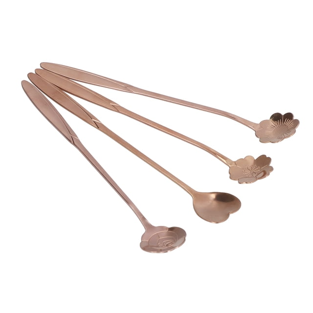 Cuchara de flores Jadeshay 4 piezas cuchara para mezclar cuchara para té helado cuchara para postre