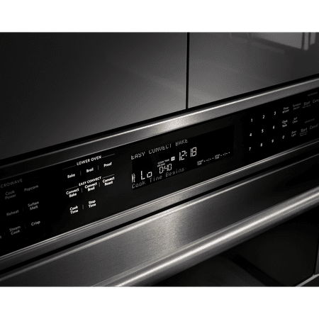 KitchenAid - 30" Single Electric Convection Wall Oven with Built-In Microwave - Black Stainless Steel