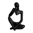 thumbnail image 2 of GROWTH TANK Modern Thinker Figurine Candle Holder Sculpture Handmade Candlestick Centerpiece Black, 2 of 9