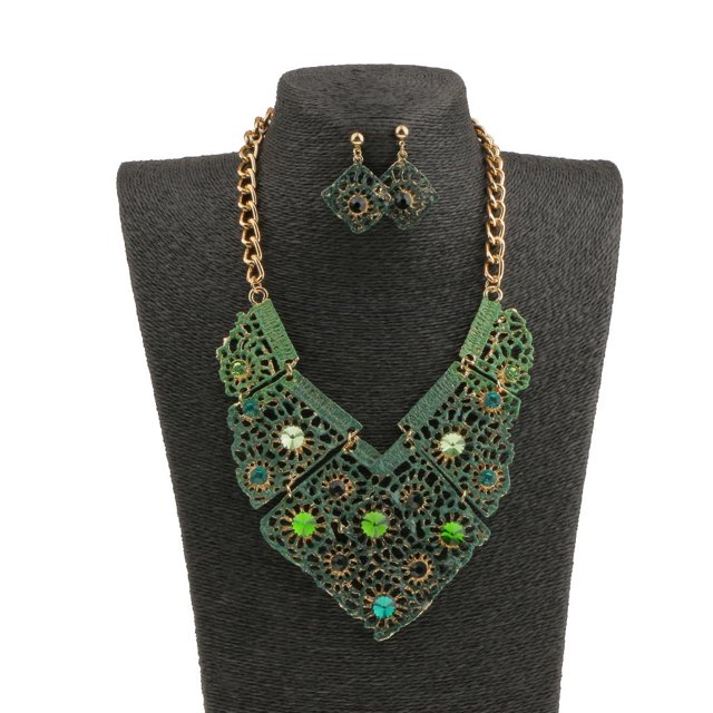 Conjunto de pendientes de collar de vintage Conjunto de joyas para mujeres Regalos de Yinane Pendientes Conjunto collar