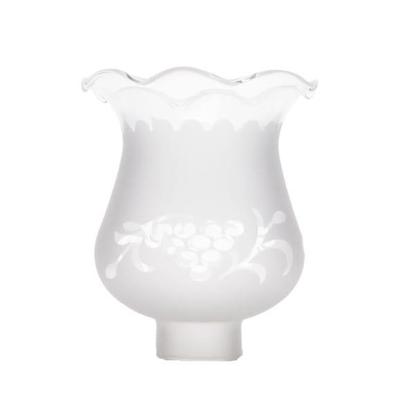 B&P Lamp 1 5/8 Inch Fitter Colonial Style Frosted and Etched Design Glass Lamp Shade for Vintage and Antique Style Globes