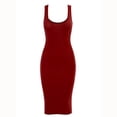 thumbnail image 4 of Pntutb Fashion Women's Solid Sexy Tank Dress Sleeveless Basic Midi Club Dress Special Offers, 4 of 6