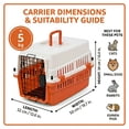 thumbnail image 3 of Freepet Hard-Sided Pet Carrier for Cats and Small Dogs, 20 inch, White/Orange, 3 of 5