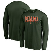 Men's Fanatics Branded Green Miami Hurricanes True Sport Baseball Long Sleeve T-Shirt