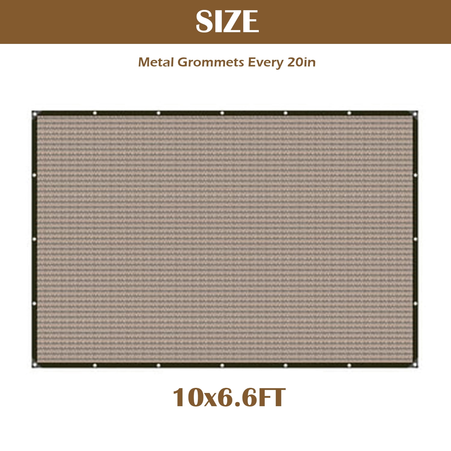 Ayamaya 10' x 6.6' UV Resistant Coffee Shade Cloth