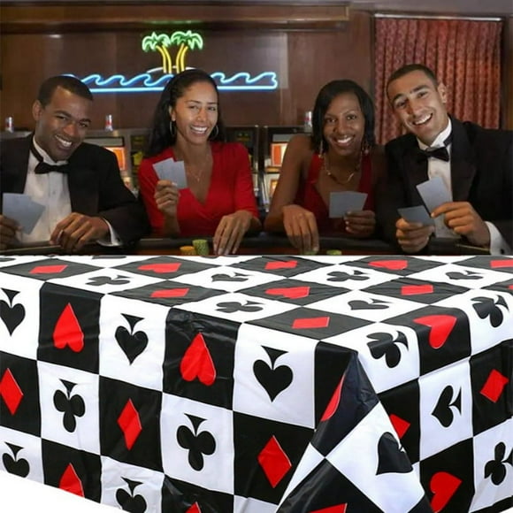 LOVEVER 3 Piece Tablecloth Disposable Poker Casino Party Football Baseball Rugby 54 Inch X 108