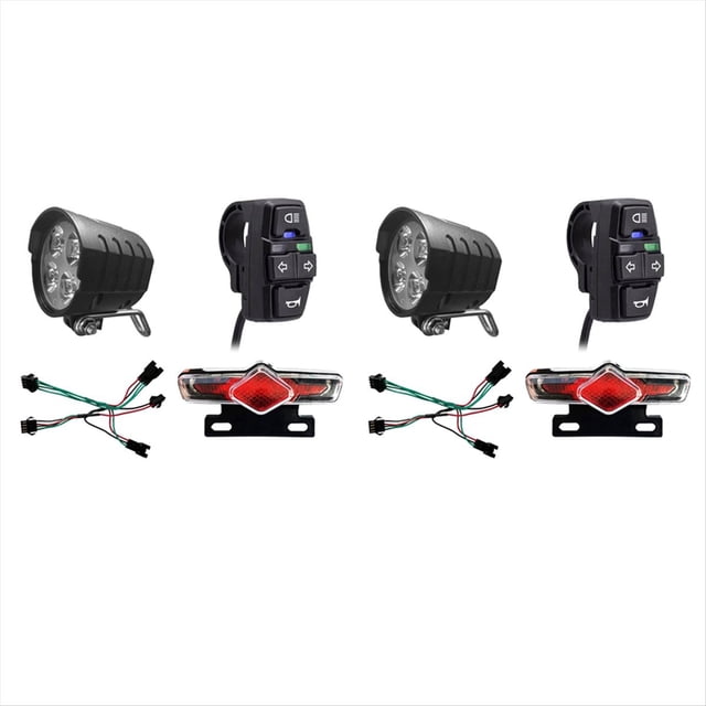2X Ebike Trasero DK336 Set Luz Delantera/Trasera Bicicleta EléCtrica Luces LED SET para 36V 48V 52V 60V