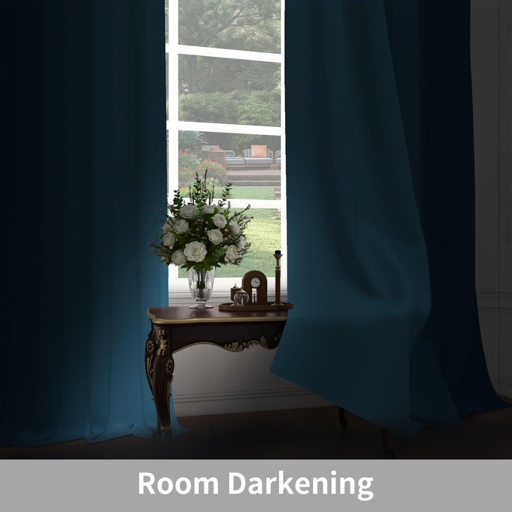 Lfeey Navy Blue Gradient Curtains, Room Darkening Curtains Set of 2, 52x84 inch