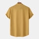 thumbnail image 5 of Ceisia Men's Solid Color Loose Fit Short Sleeve Button Down Shirt for Casual & Vacation Wear Yellow L Gifts, 5 of 9
