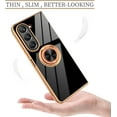 thumbnail image 2 of Compatible for Samsung Galaxy Z Fold 5 Case with Ring Holder Kickstand [with Magnetic] Soft TPU Shockproof Electroplated Protective Phone Case for Galaxy Z Fold 5 Black, 2 of 6
