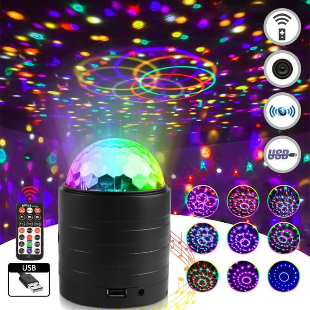 Fiudx Proyector de Luz Galaxy, Lámpara de Noche Led con Altavoz Bluetooth Integrado, 9 Efectos de Iluminación, Control Por Sensor de Sonido, Base Ajustable, Decoración Del Hogar, Ambiente, Regalo par