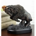 thumbnail image 1 of Rustique Western Charge Statue de Résine Électrolytique de Bronze de Bison Américain, 1 of 7
