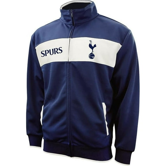 Icon Sports Soccer Track Jacket – Official Men’s Tottenham Football Club Team Full Zip Up Active Casual Adult Training Top - Navy