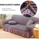 thumbnail image 2 of Fashionable Textured Square Stretch Slipcover with Ruffled Skirt - Protects from Spills, Stains, Pets Hairs, Wear & Tear - Home Decor（3 Seater） Two tone purple, 2 of 5