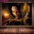 thumbnail image 1 of Pintura en lienzo de murciélago, Gato Negro, bruja, búho antiguo, Cuervo, arte de pared, Animal bruñido oscuro, póster de arte gótico Vintage e impresión, decoración del hogar, 1 of 4