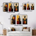 thumbnail image 4 of Designart "Belgian Conversations Geometric Abstraction I" Modern Geometric Framed Wall Art Set Of 3 - Gold Abstract Geometric Frame Canvas Set For Living Room Decor, 4 of 6