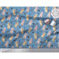 thumbnail image 3 of Soimoi Blue Rayon Fabric Stripe,Insect & Bunny Animal Decor Fabric Printed BTY 56 Inch Wide, 3 of 3