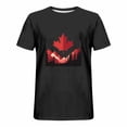 thumbnail image 3 of Weiqiqre T-Shirts pour Homme Drapeau Canadien Col Ras du Cou Chandail Doux Manches Courtes Col Rond Blouses Chemises, 3 of 5