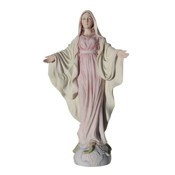 10.63 Inch Lady of Grace on Top of World Figurine - Light Color