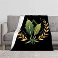 thumbnail image 2 of Durable Soft & Warm Flannel Blanket - Cozy Design with Intricate Leaf Patterns Perfect for Sofa Travel Bed & Chair, 2 of 7