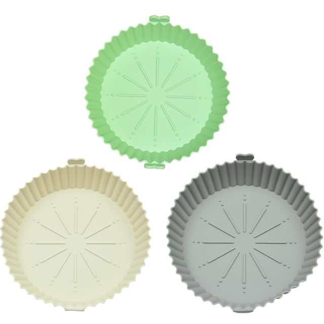GOOHOCHY 3 ollas de silicona multifunción reutilizables para freidora de aire, cestas para freidora de aire domésticas, accesorio para el hogar