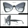 thumbnail image 3 of Womens Butterfly Upside Down Half Rim Plastic Oversized Sunglasses Clear - Blue, 3 of 8