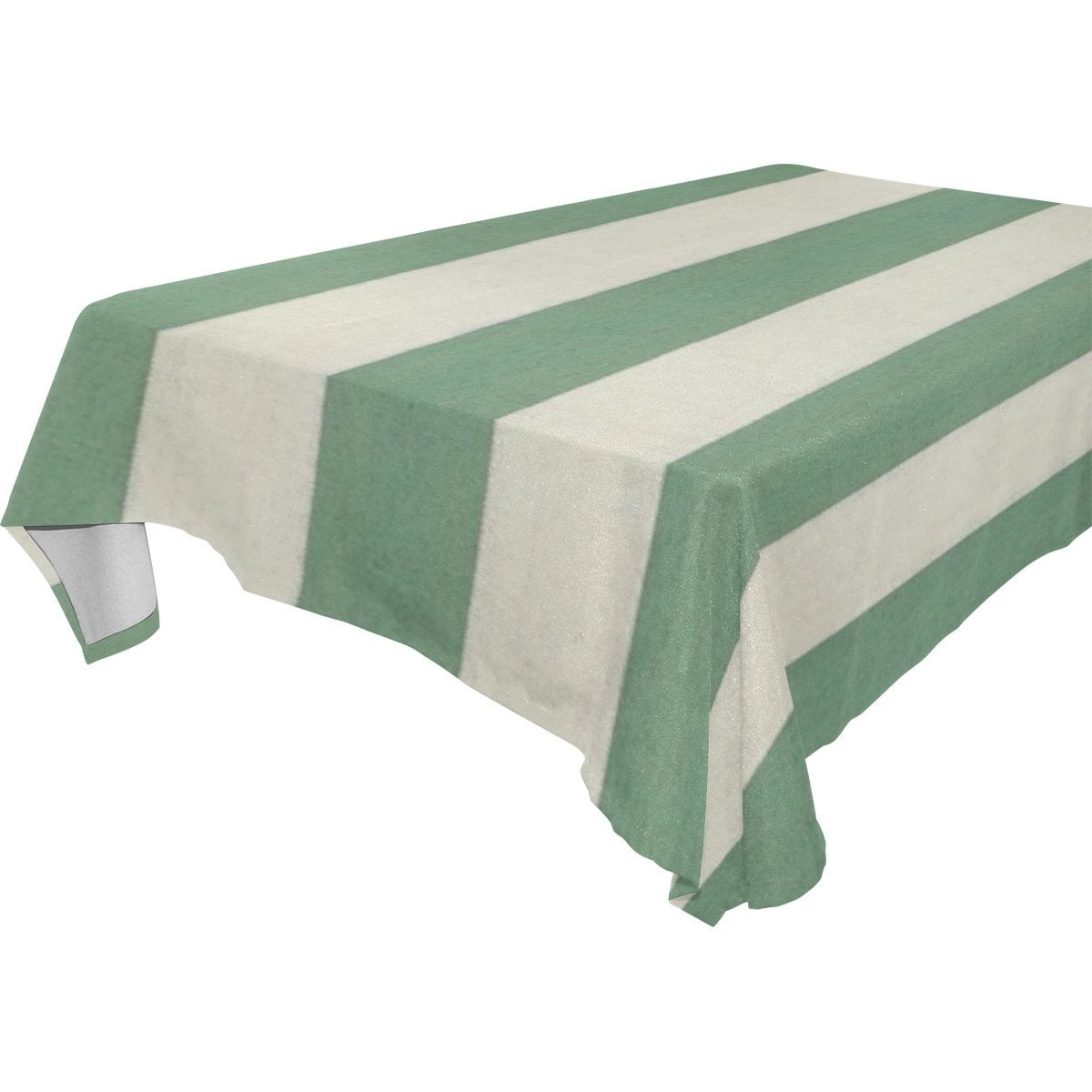 POPCreation Green And White Stripes Tablecloth 60x120 inches Walmart
