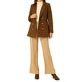 thumbnail image 2 of Unique Bargains Women's Notched Lapel Double Breasted Winter Trenchcoat L Caramel, 2 of 6
