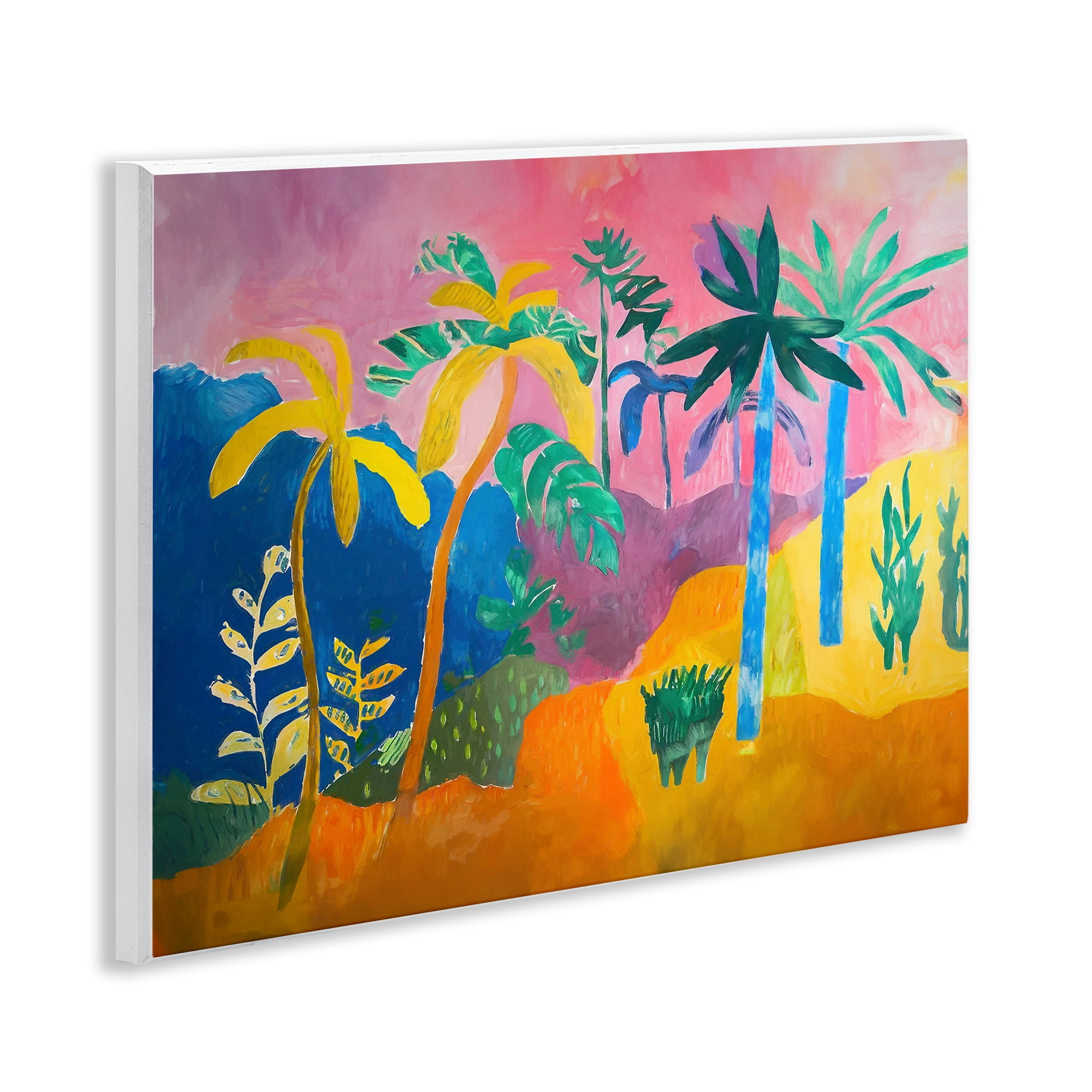 Stupell Industries Vivid Tropical Palms Coastal Painting Unframed Art Print Wall Art, 14 x 11
