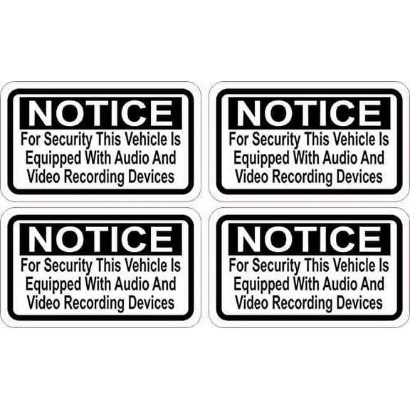 2.5in x 1.5in Notice Audio and Video Recording Stickers