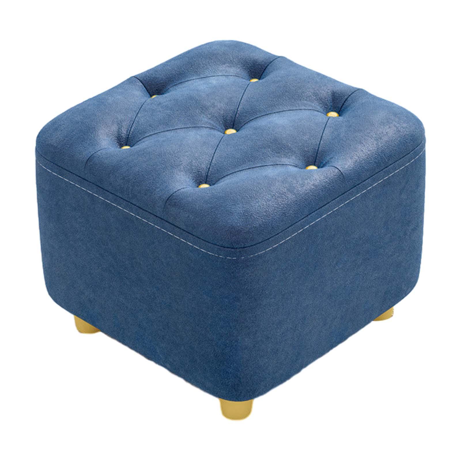 Square Footstool Foot Stool Comfortable Stepstool Creative Ottoman Stool Footrest for Living Room Dressing Room Bedroom Couch dark blue - image 5 of 8