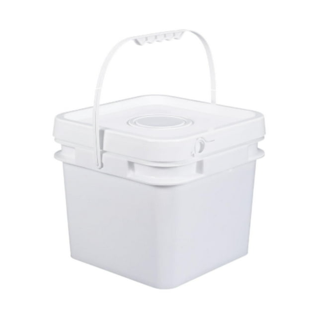 Rongfmy Square Bucket Paint Mixing Bucket for Paint Water Art Crafts Projects Garage 8L White