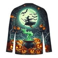 thumbnail image 4 of FDGIU Men's Halloween Graphic Tees Men Casual Round Neck Long Sleeve Pullover Halloween Printed T-Shirt Blouse Tops Casual Shirts, 4 of 5