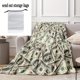 thumbnail image 5 of 1pc Dollar Print Flannel Blanket, Soft And Comfortable, Suitable For Nap, Office, School, Family, Picnic, Travel And Gift, 5 of 5