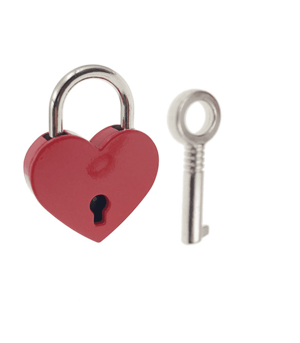 6 PCS Metal Heart Shaped Padlock Lock with Keys for Storage Box Diary Book 