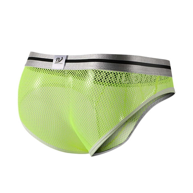 AnuirheiH Men's Lingerie Sexy Solid Color Low Waist Briefs Underpants 4$ off  2nd item 