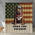 thumbnail image 2 of Freedom Paws Patriotic Pitbull Vintage Memorial Day Shower Curtain Terrier Dog Lover Waterproof Bathroom Bathtub Curtain - 12006, 2 of 5