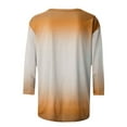 thumbnail image 5 of gakvbuo Petite Tops for Women Tops 3/4 Sleeve On Gradient Summer Pullover Shirts Tunic Tops Crewneck Slim Fit Half Sleeve Graphic Tshirts Blouse Tops, 5 of 5
