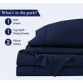 thumbnail image 3 of Top Split Head Flex Sheet Set-for Adjustable Bed-4 Pcs -100% Egyptain Cotton 700 Thread Count - 15-Inch Deep Pocket - Queen Size Navy Blue Solid - Split Down 36 inches from The top, 3 of 5