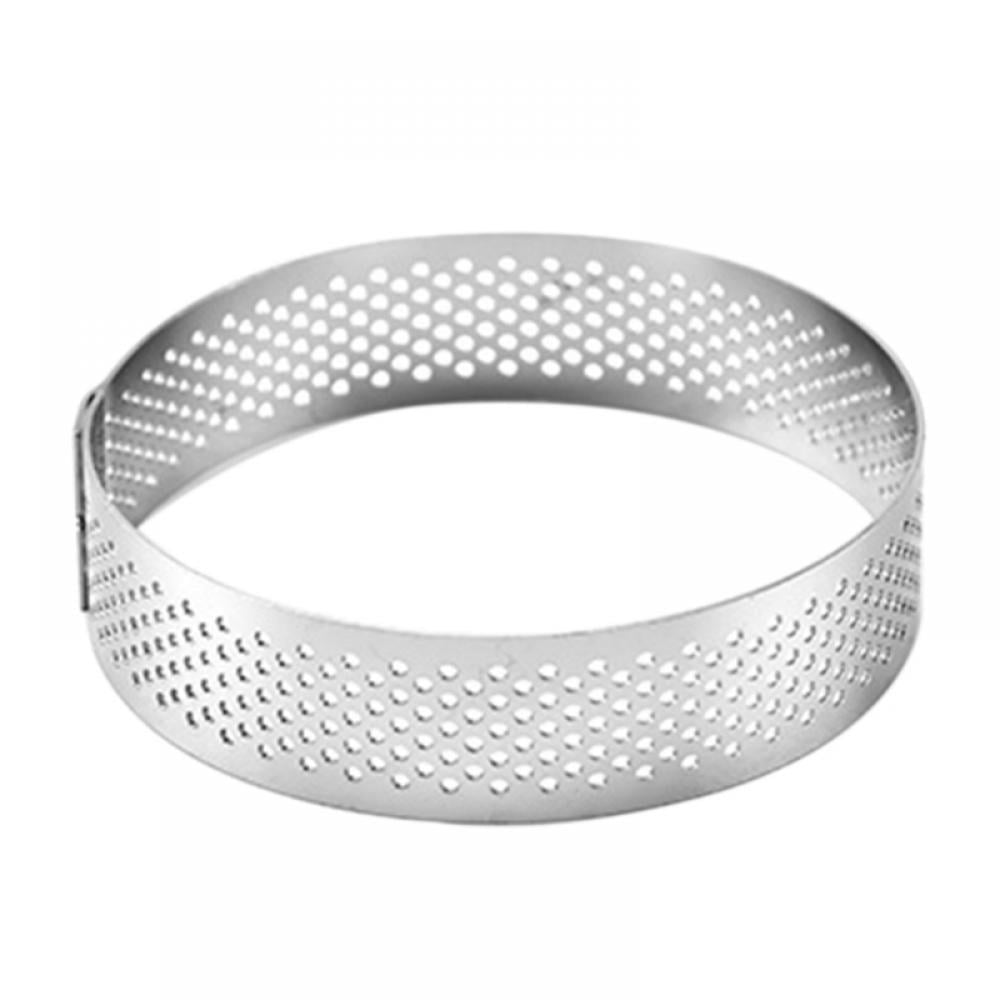 Tart Ring, Round Perforated Tart Ring, Stainless Steel Cake Ring Mold,  Metal Pastry Mold for French Dessert Mousse, Porous Tart Rings,  Heat-resistant Baking Tools, 2.36 Inch 