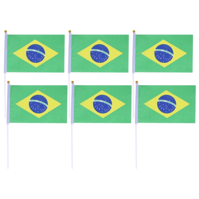 EeaseMX 20 banderas pequeñas de Brasil para sujetar con palo, banderas internacionales de países del mundo, banderines para decoración de fiestas.
