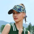 thumbnail image 5 of Zufioo Hawaiian Style Print Adult Hollow Hat, Sun Protection Sports Hat - Sweat-absorbent, Adjustable Velcro Style, Unisex, Suitable for Outdoors, 5 of 7