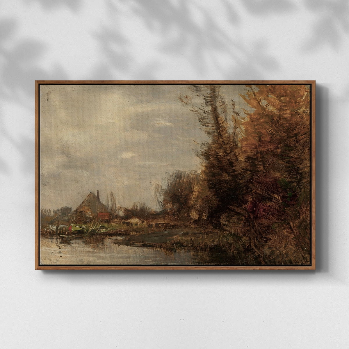 Vintage Landscape-CCXXIX By Wexford Home Framed in Walnut Wood Gallery Wrapped Canvas 25 in. x 37 in.