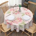 thumbnail image 3 of Floral Round Tablecloth 70x70in(178x178cm) – Waterproof Polyester Table Cover with Full Print Design, Wrinkle Resistant & Washable for Kitchen Dining Party Decor,Thanksgiving,Christmas, Spring,Flower, 3 of 6