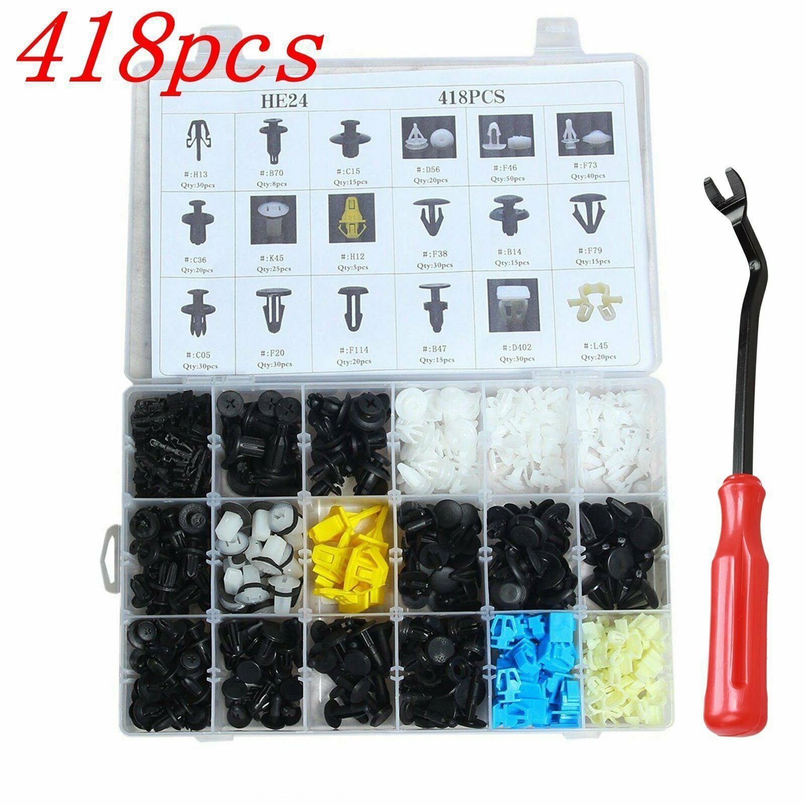 418 Clip /& Tool Trim Panel Bumper Fender Retainer Assortment Fix Kit For Honda